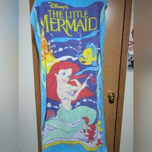 Vintage 90's The Little Mermaid Disney Franco Bath Beach Towel Ariel Flounder